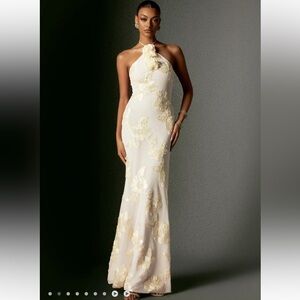 Ivory Floral Appliqué Gown: bridal wedding